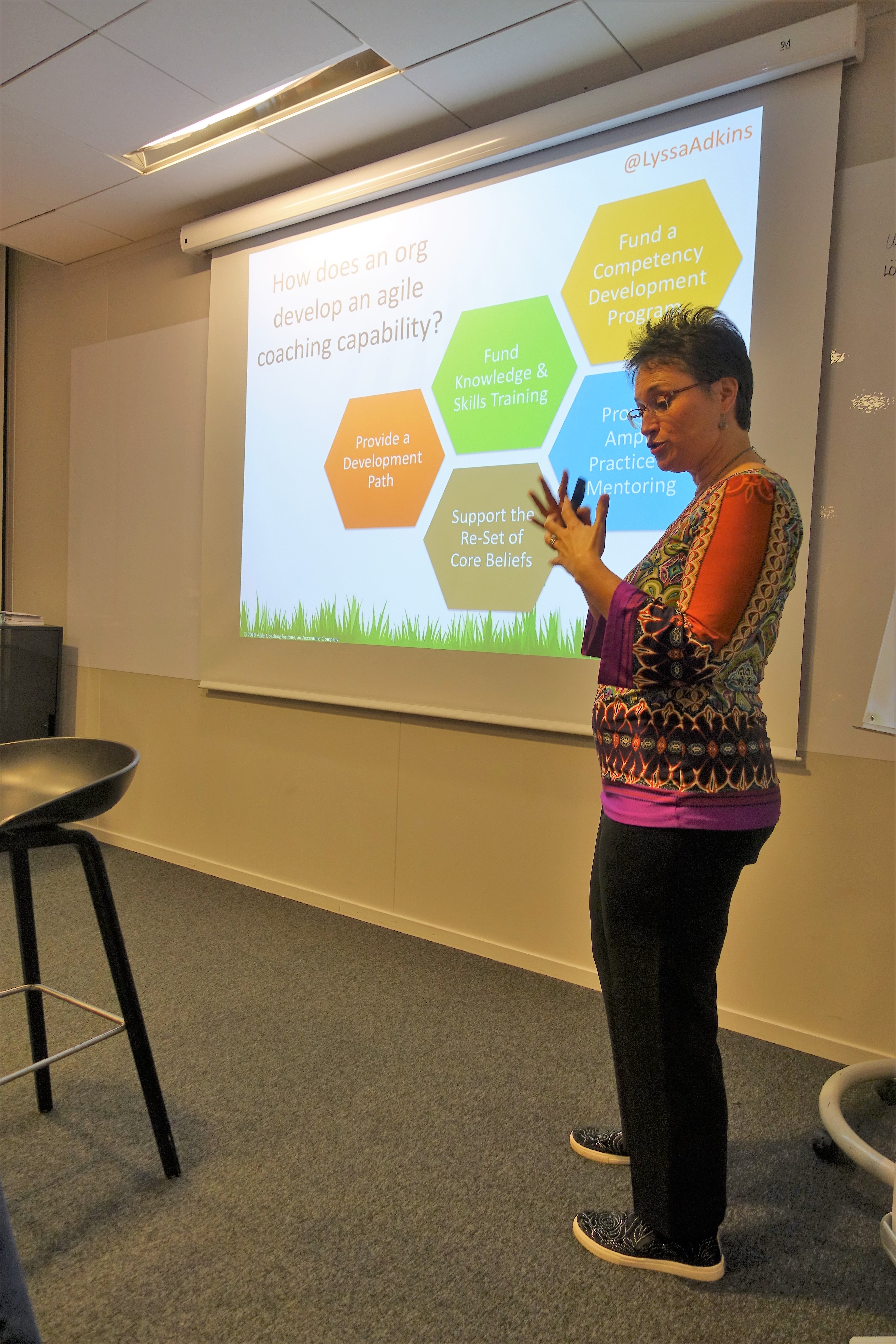 Lyssa Adkins explaining Agile Coaching. Lyssa Adkins explaining Agile Coaching.